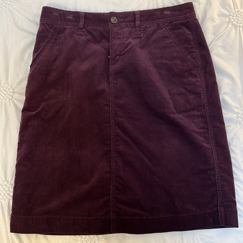Bass Heritage plum fine wale corduroy women’s lined pencil skirt